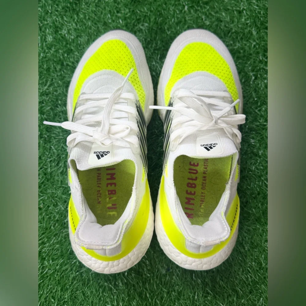 Adidas Ultra Boost 21 White Solar Yellow Men’s‎ Size 7.5